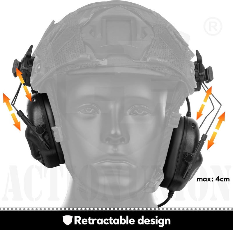 ACTIONUNION Tactical Headset for Airsoft Helmet No Noise Reduction - Image 4